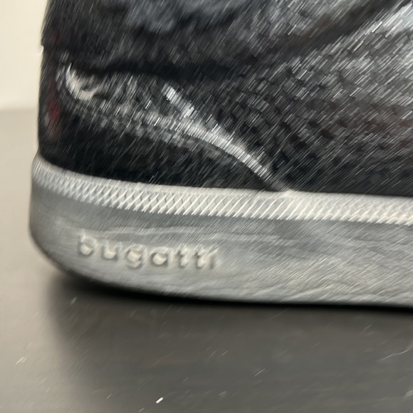 Bugatti Kelli Faux Fur-Lined Platform Sneakers Black w Gold Details Size 6.5 - Picture 4 of 12